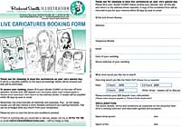 Wedding caricatures order form